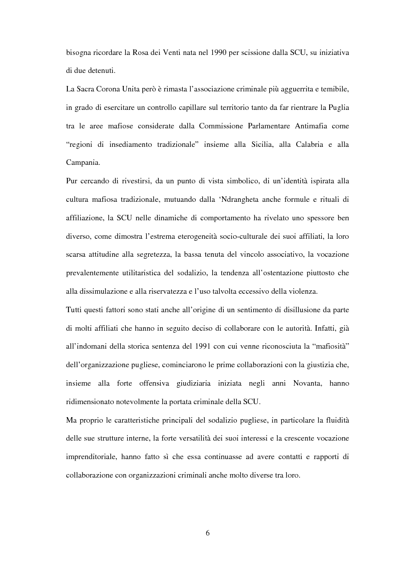 Anteprima della tesi: La criminalità organizzata di matrice mafiosa in Puglia, Pagina 4