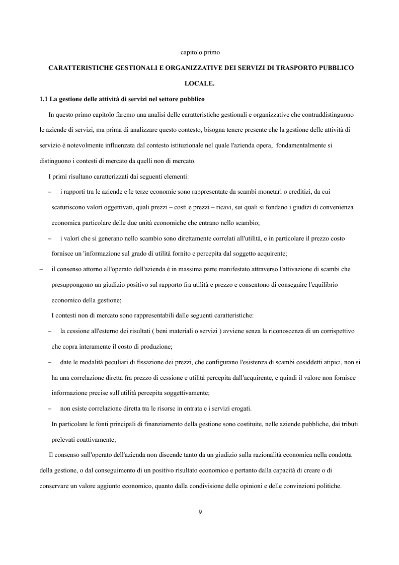 Anteprima della tesi: Analisi economica delle scelte di esternalizzazione dei servizi di trasporto pubblico locale, Pagina 3