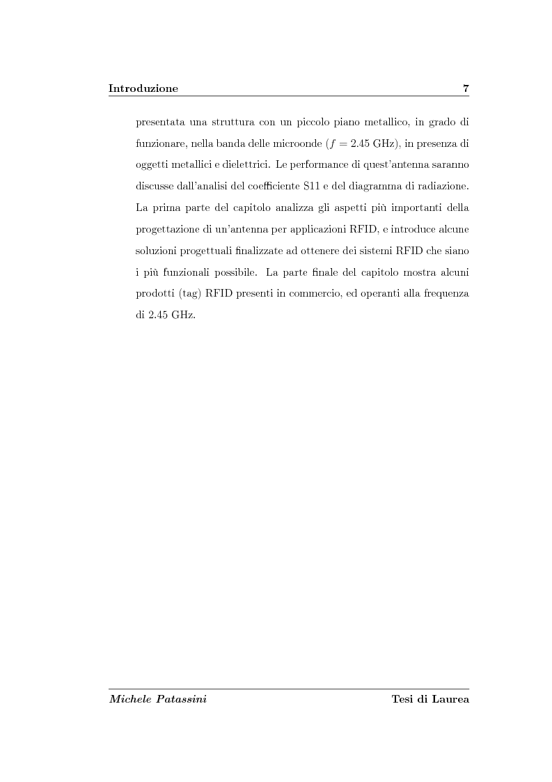 Anteprima della tesi: Studio di un'antenna a dipolo per applicazioni RFID a 2.45 GHz: indagine numerica, Pagina 7