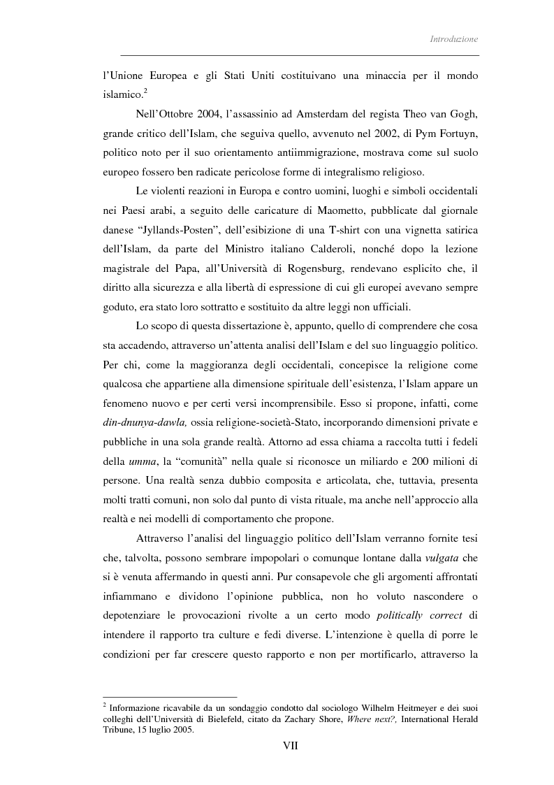 Anteprima della tesi: Il linguaggio politico dell'Islam, Pagina 2