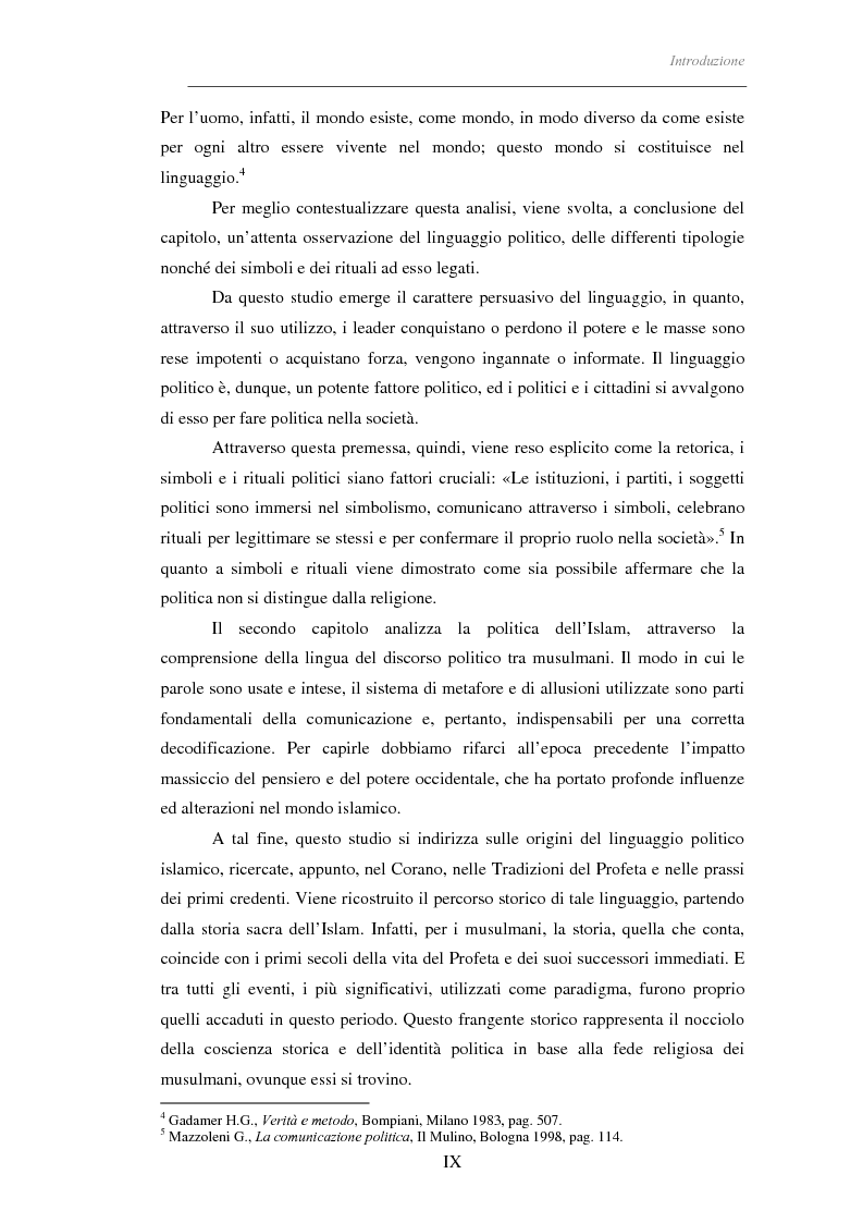 Anteprima della tesi: Il linguaggio politico dell'Islam, Pagina 4
