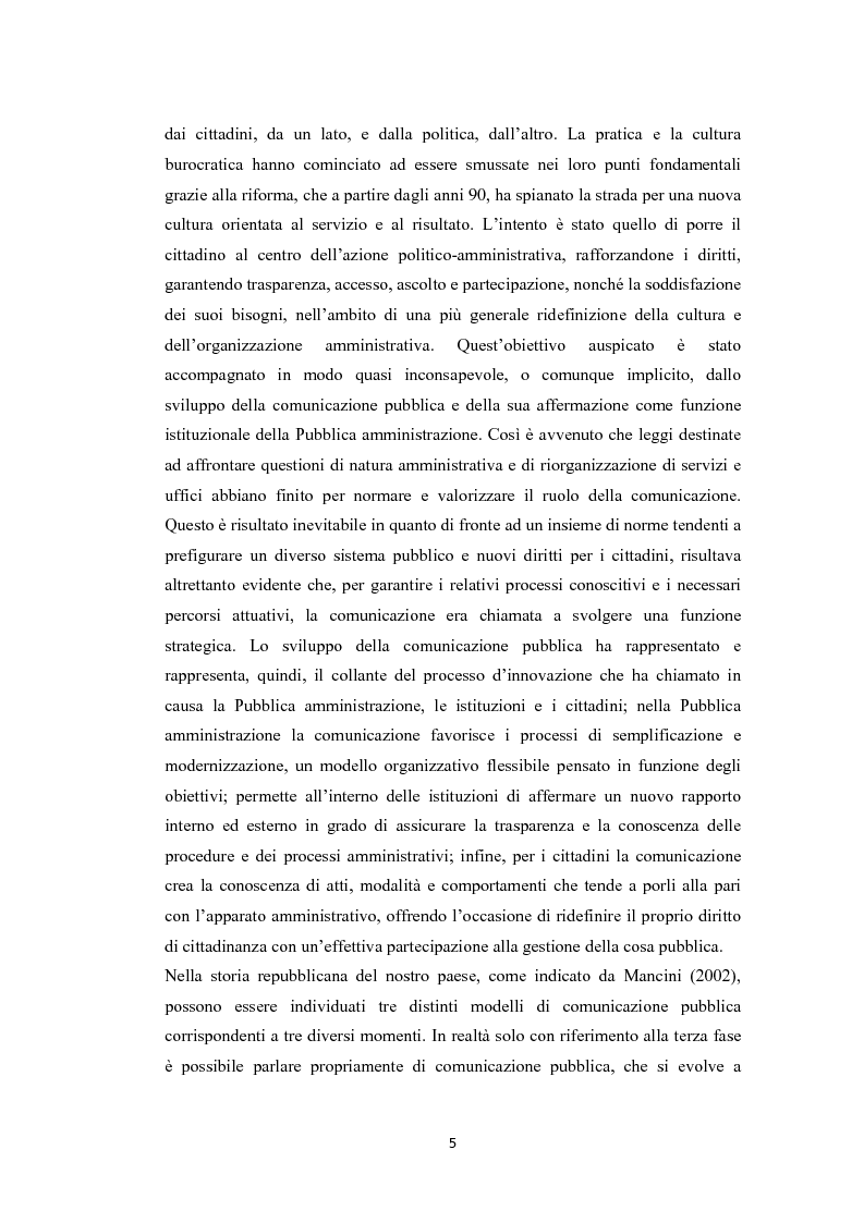 Anteprima della tesi: L'amministrazione che ascolta. Analisi della customer satisfaction degli utenti dell'Urp del comune di Torre del greco, Pagina 2