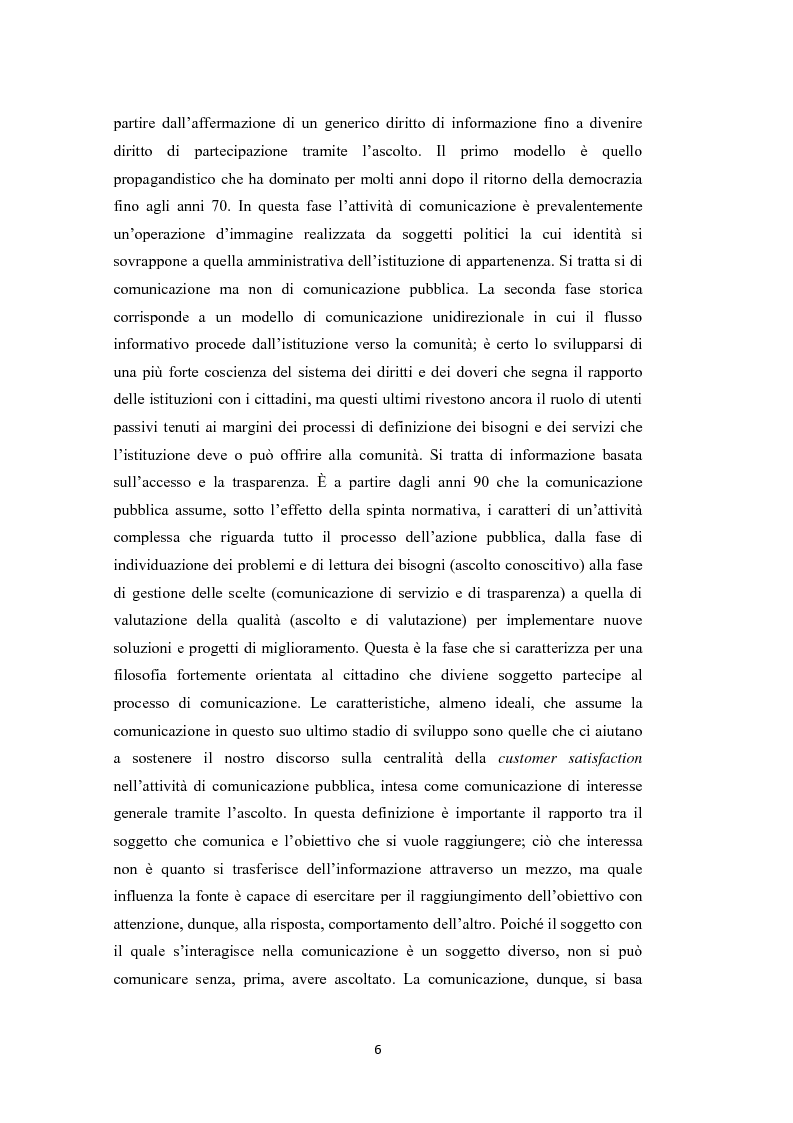 Anteprima della tesi: L'amministrazione che ascolta. Analisi della customer satisfaction degli utenti dell'Urp del comune di Torre del greco, Pagina 3