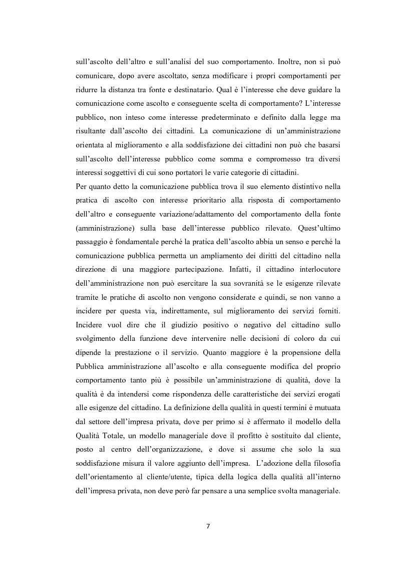 Anteprima della tesi: L'amministrazione che ascolta. Analisi della customer satisfaction degli utenti dell'Urp del comune di Torre del greco, Pagina 4