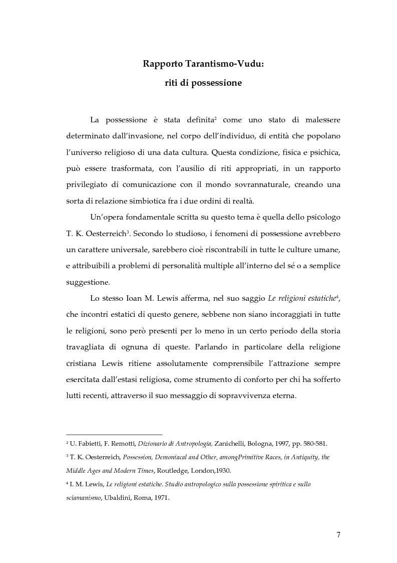 Anteprima della tesi: Dal rito della taranta al vudu haitiano: analisi di alcuni paralleli etnografici nell’opera di de Martino, Pagina 4