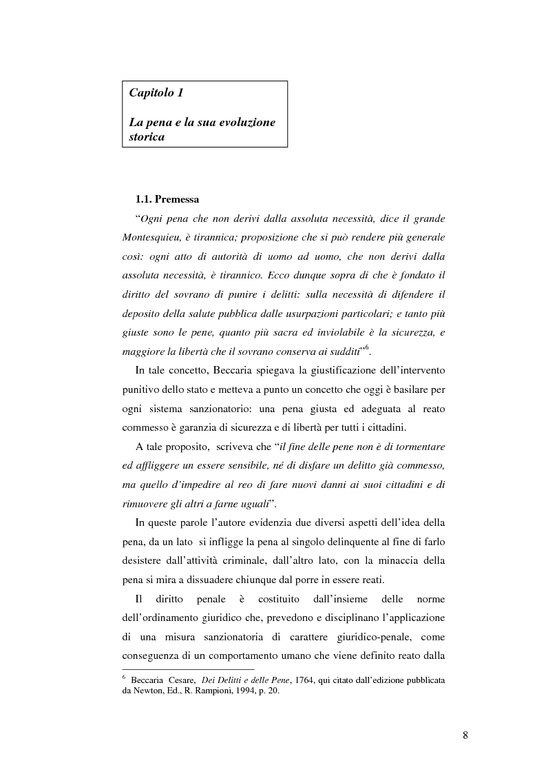 Anteprima della tesi: Realtà applicativa delle misure alternative alla pena e risocializzazione del reo, Pagina 4
