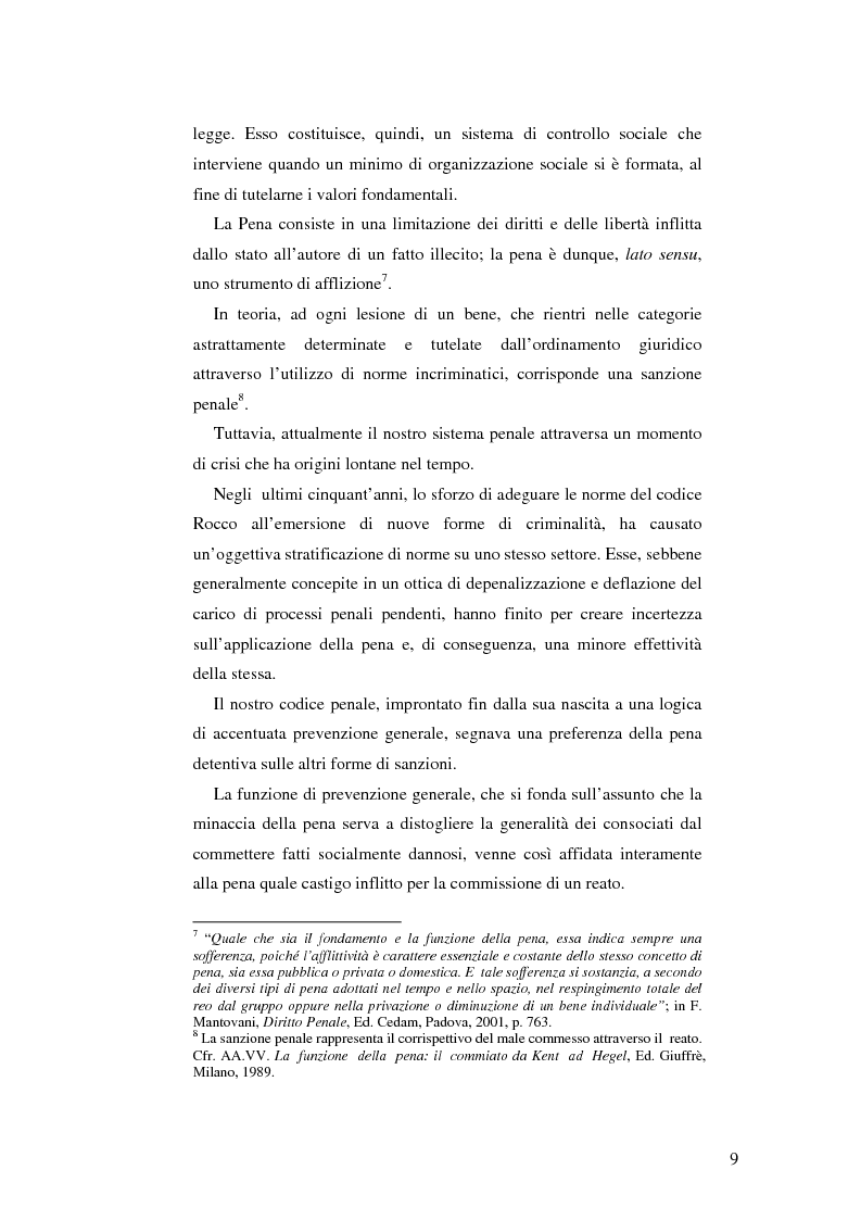 Anteprima della tesi: Realtà applicativa delle misure alternative alla pena e risocializzazione del reo, Pagina 5