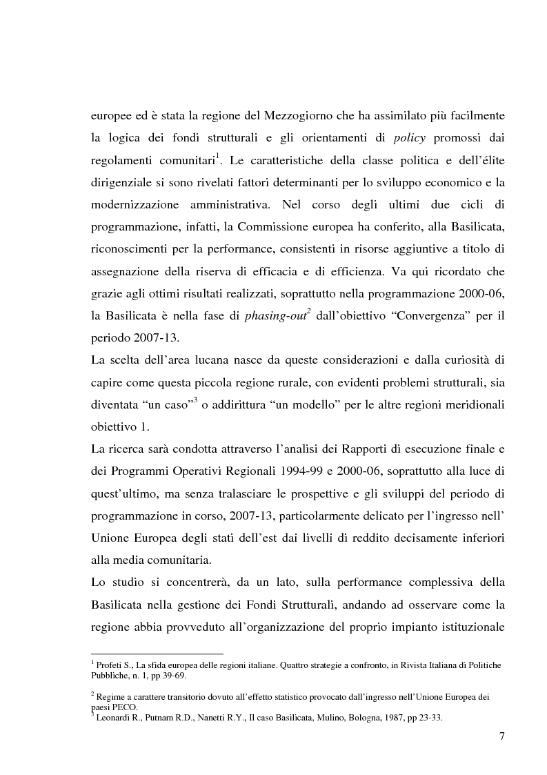 Anteprima della tesi: I fondi strutturali in Basilicata: un caso di successo, Pagina 3