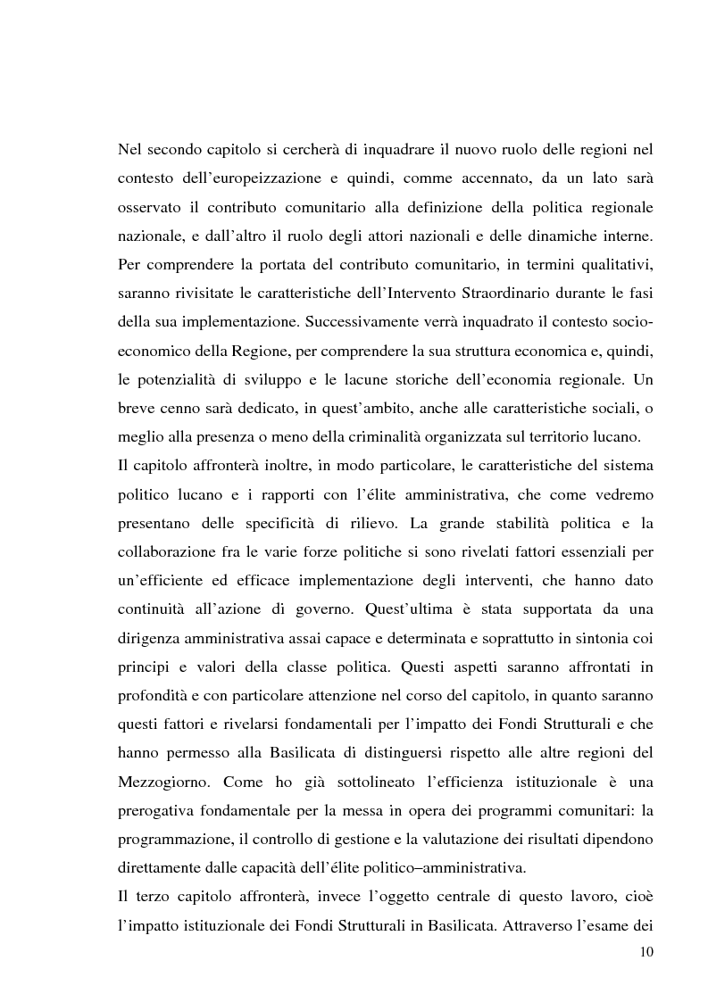 Anteprima della tesi: I fondi strutturali in Basilicata: un caso di successo, Pagina 6