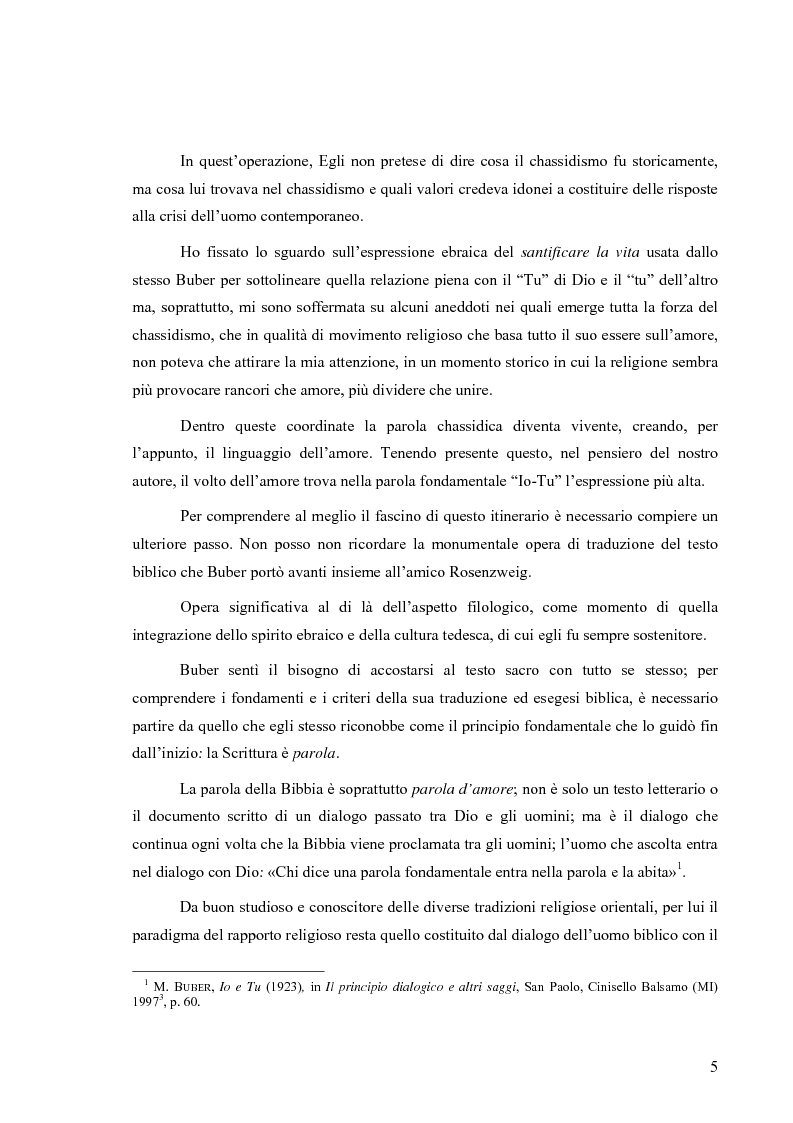 Anteprima della tesi: L’uomo esiste nella parola e nell'amore (un itinerario esemplare: in dialogo con Martin Buber), Pagina 2