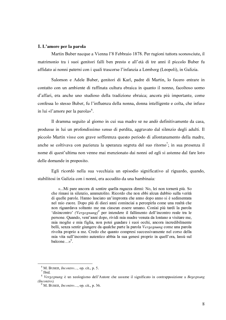 Anteprima della tesi: L’uomo esiste nella parola e nell'amore (un itinerario esemplare: in dialogo con Martin Buber), Pagina 5