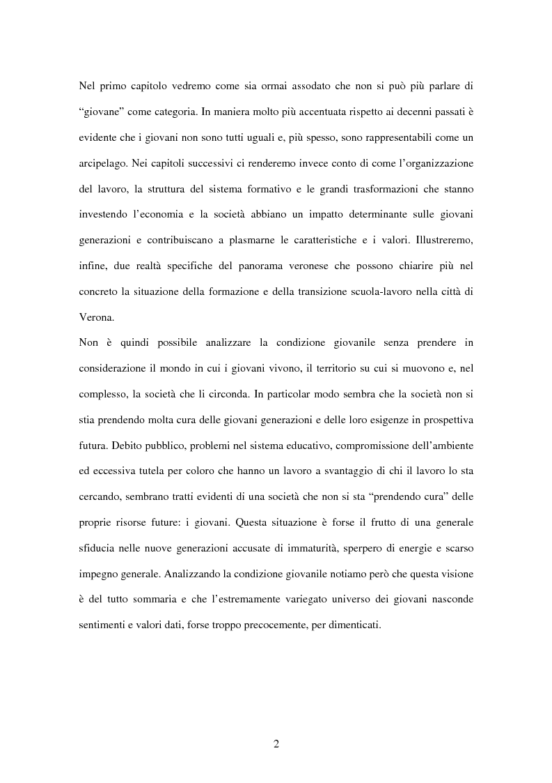 Anteprima della tesi: La condizione giovanile a Verona, Pagina 2