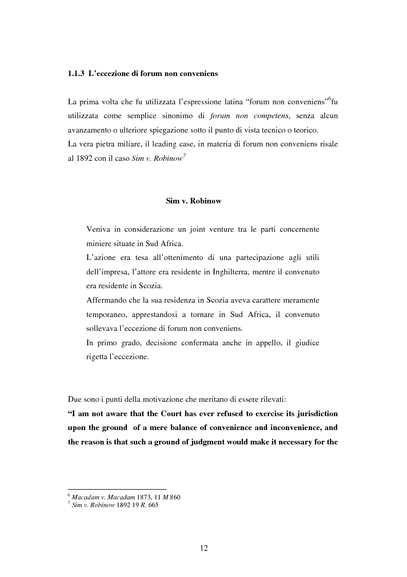Anteprima della tesi: Profili della litispendenza transnazionale in relazione al cosiddetto forum non conveniens, Pagina 8