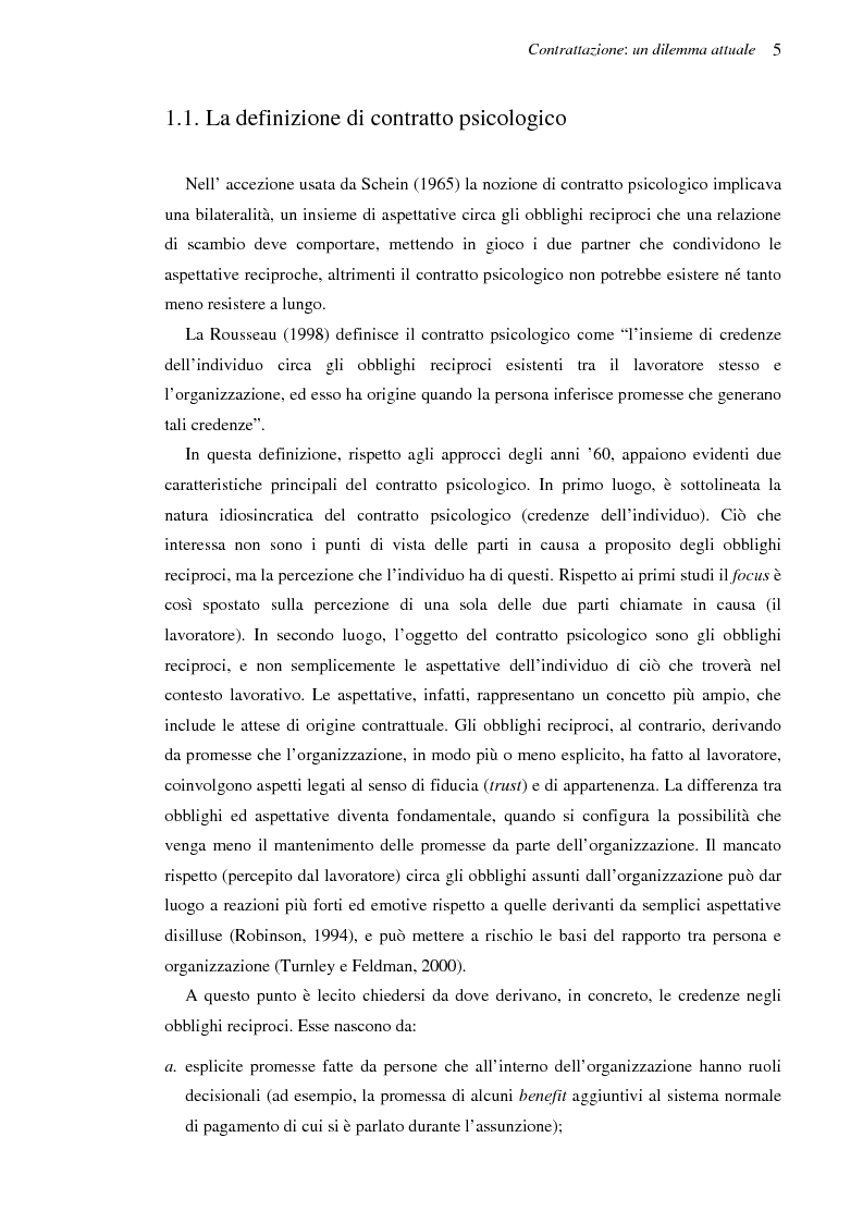 Anteprima della tesi: Il contratto psicologico nelle moderne organizzazioni, Pagina 5