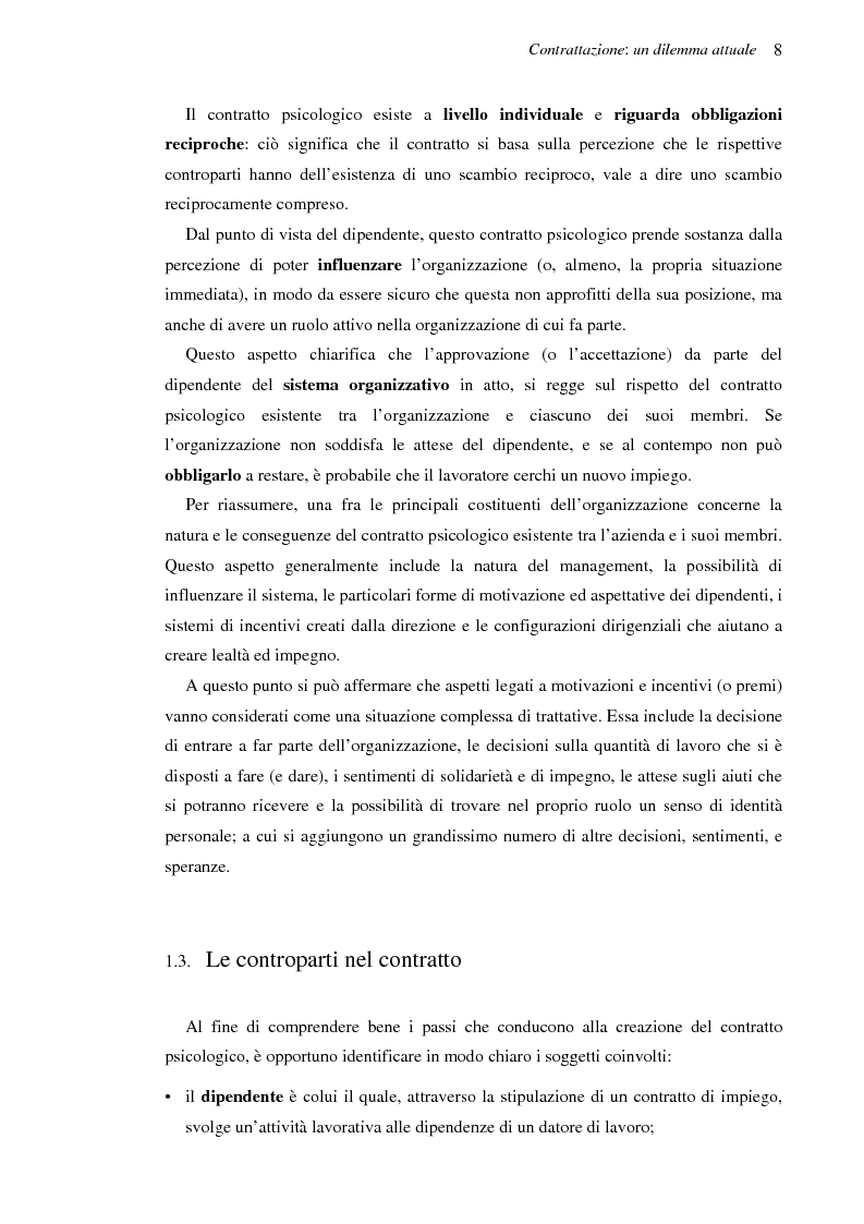 Anteprima della tesi: Il contratto psicologico nelle moderne organizzazioni, Pagina 8
