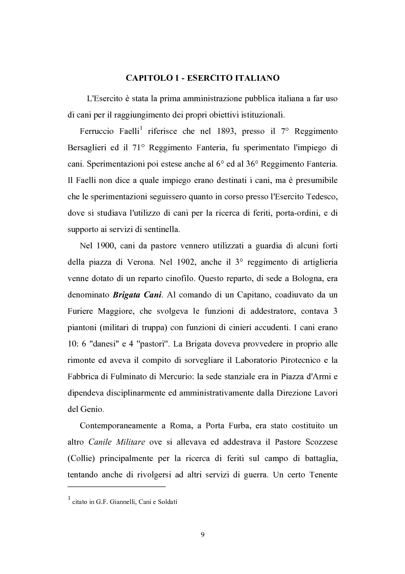 Anteprima della tesi: Il cane per la Pubblica Amministrazione Italiana: una prospettiva storica, Pagina 5