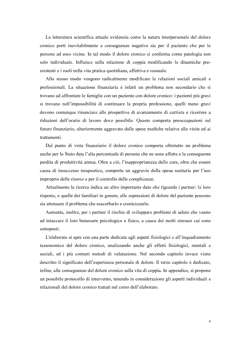 Anteprima della tesi: Aspetti psicologici e relazionali del dolore cronico, Pagina 2