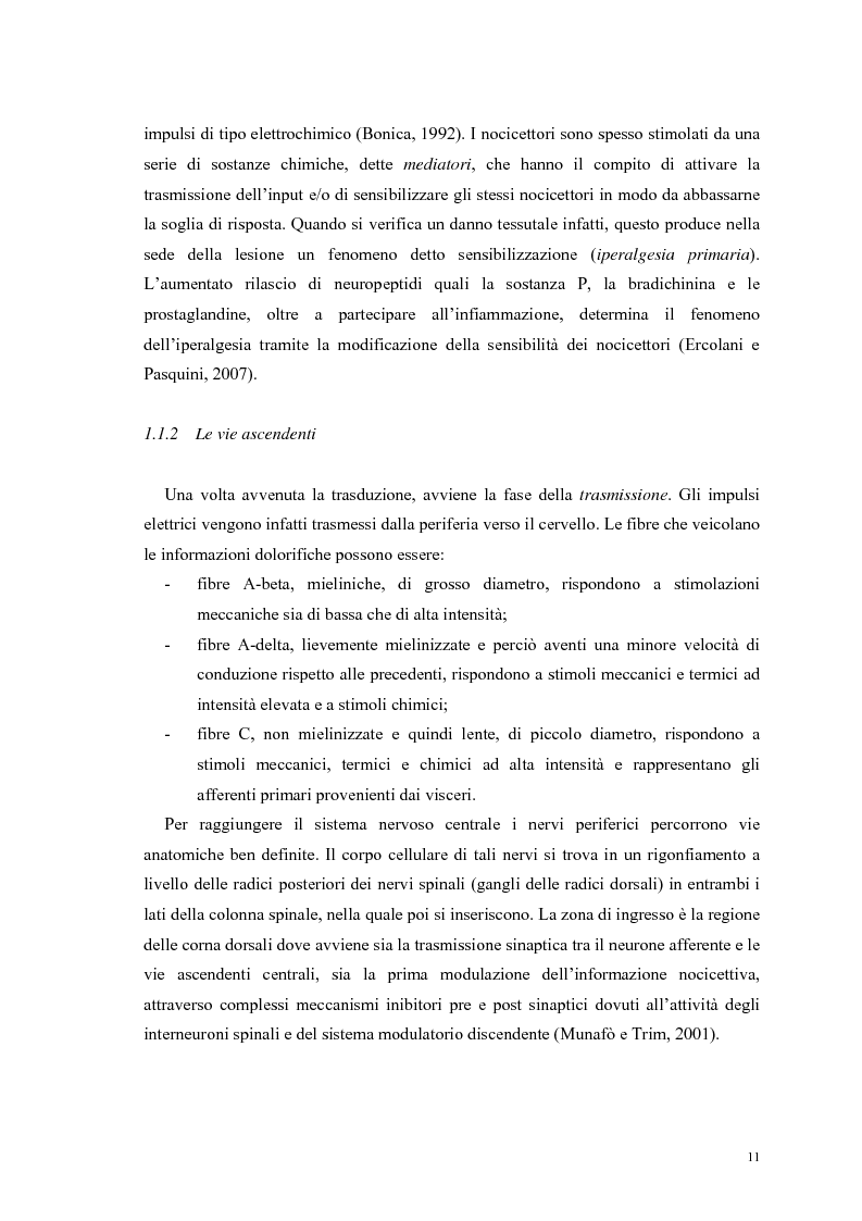 Anteprima della tesi: Aspetti psicologici e relazionali del dolore cronico, Pagina 5