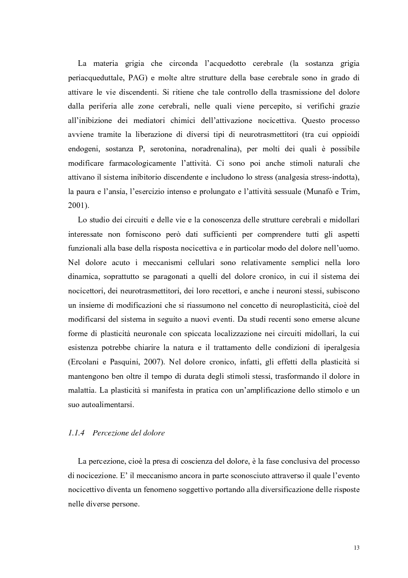 Anteprima della tesi: Aspetti psicologici e relazionali del dolore cronico, Pagina 7
