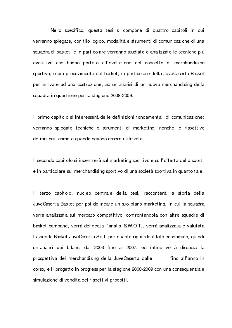 Anteprima della tesi: Sport Merchandising: il caso JuveCaserta, Pagina 5
