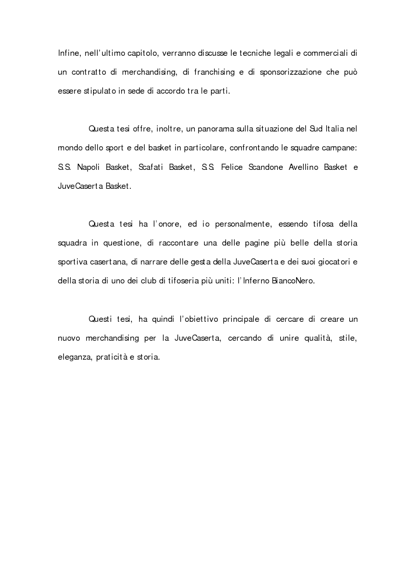 Anteprima della tesi: Sport Merchandising: il caso JuveCaserta, Pagina 6
