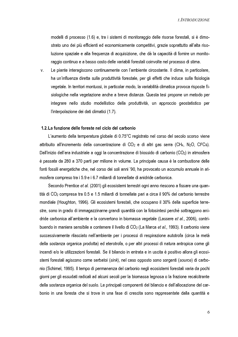 Anteprima della tesi: Metodi per una stima del bilancio del carbonio delle foreste a scala operativa: il caso della Basilicata, Pagina 2