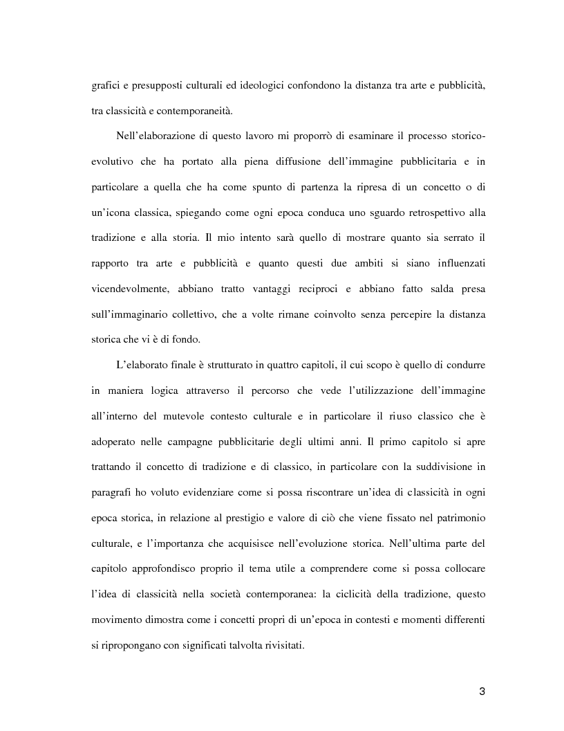 Anteprima della tesi: La pubblicità come il futuro del classico, Pagina 2