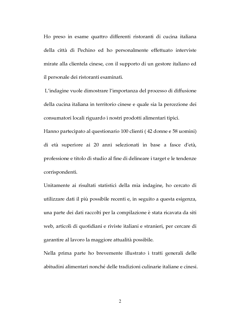 Anteprima della tesi: Percezione, target e strategie della ristorazione italiana a Pechino, Pagina 2