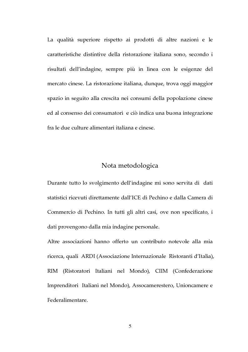 Anteprima della tesi: Percezione, target e strategie della ristorazione italiana a Pechino, Pagina 5