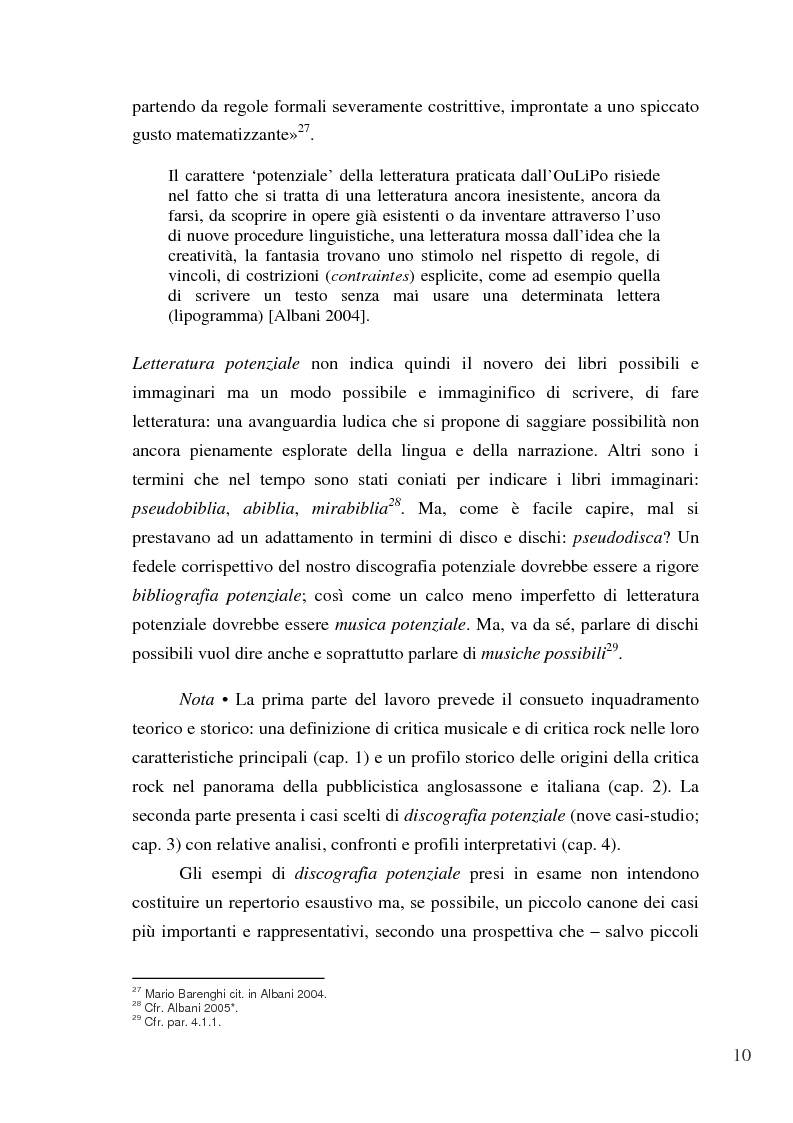 Anteprima della tesi: «Paesaggi immaginari»: critica ufonica e discografia potenziale - Recensioni e dischi (im)possibili nel giornalismo rock, Pagina 10