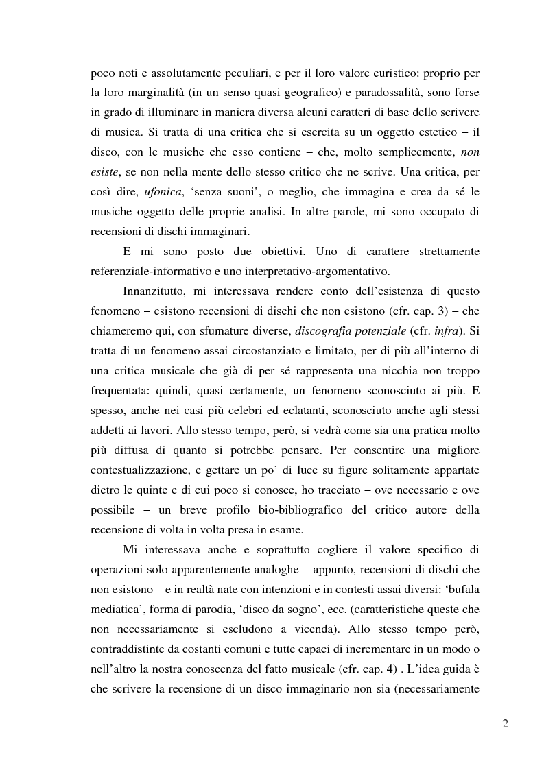 Anteprima della tesi: «Paesaggi immaginari»: critica ufonica e discografia potenziale - Recensioni e dischi (im)possibili nel giornalismo rock, Pagina 2