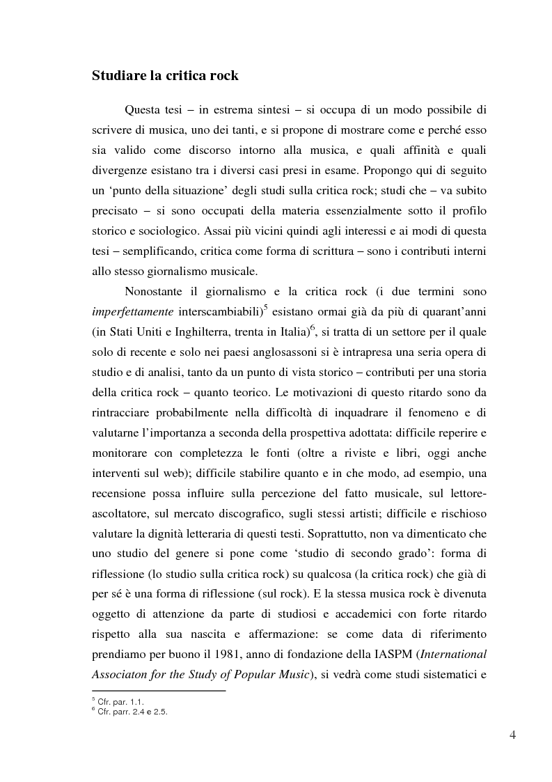 Anteprima della tesi: «Paesaggi immaginari»: critica ufonica e discografia potenziale - Recensioni e dischi (im)possibili nel giornalismo rock, Pagina 4