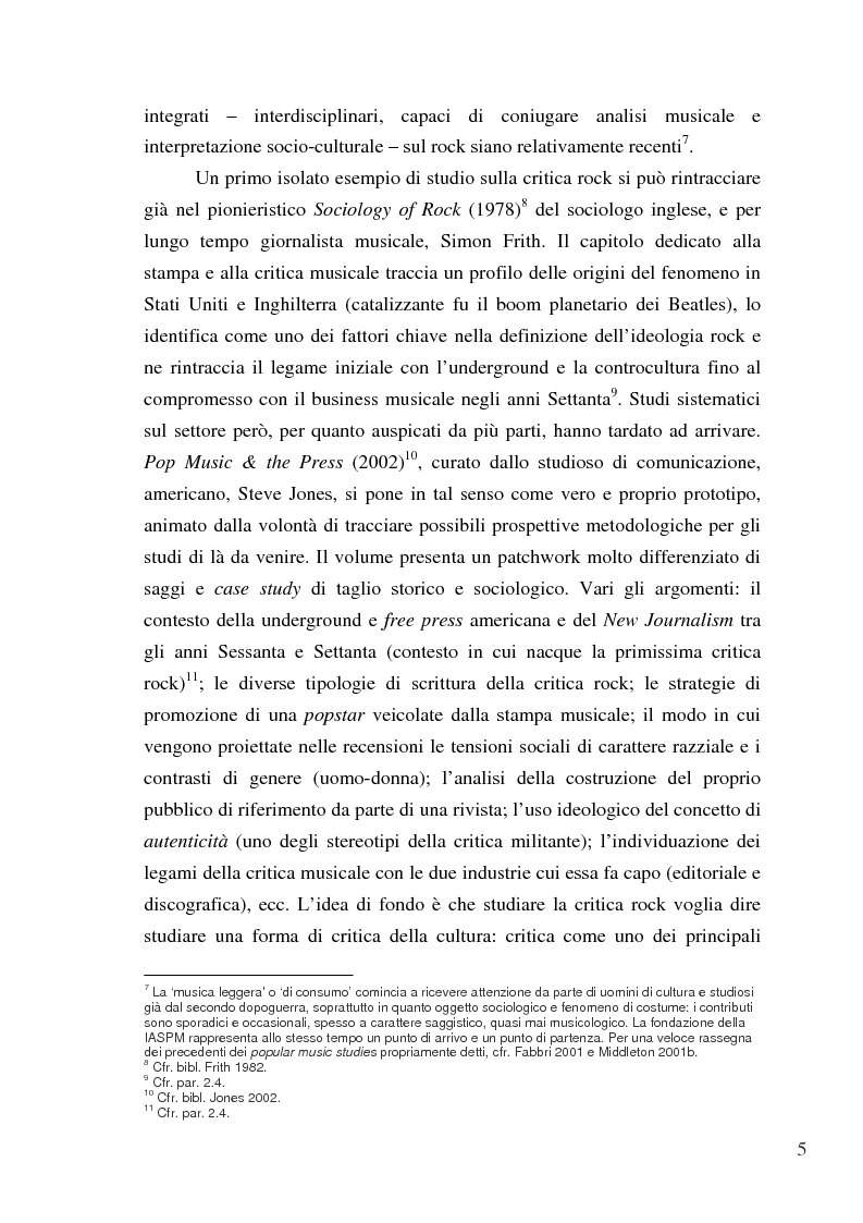 Anteprima della tesi: «Paesaggi immaginari»: critica ufonica e discografia potenziale - Recensioni e dischi (im)possibili nel giornalismo rock, Pagina 5
