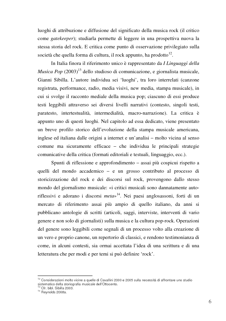 Anteprima della tesi: «Paesaggi immaginari»: critica ufonica e discografia potenziale - Recensioni e dischi (im)possibili nel giornalismo rock, Pagina 6