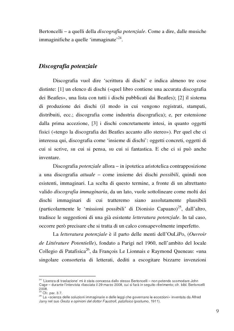 Anteprima della tesi: «Paesaggi immaginari»: critica ufonica e discografia potenziale - Recensioni e dischi (im)possibili nel giornalismo rock, Pagina 9
