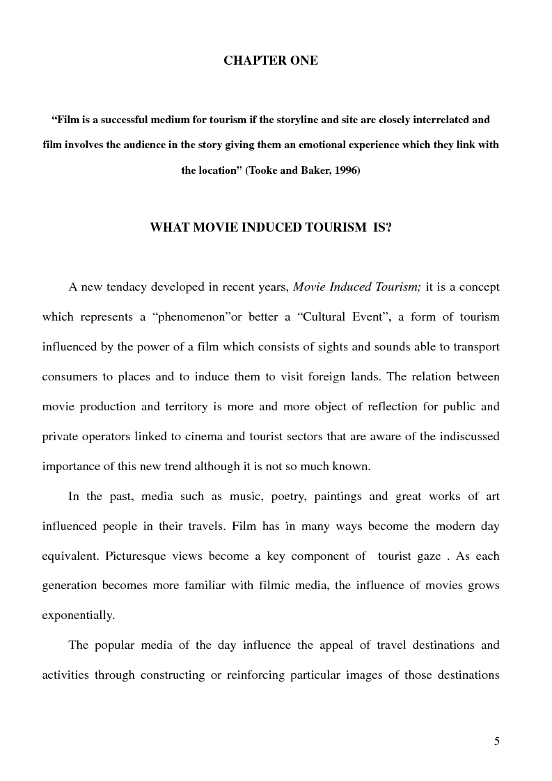 Anteprima della tesi: Life Can Imitate Art: an Approach to Movie Induced Tourism, Pagina 3