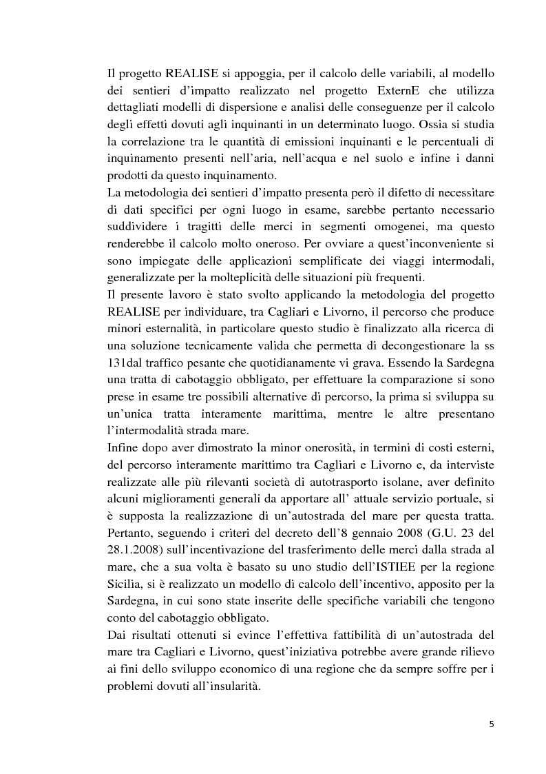 Anteprima della tesi: Studio di fattibilità di un'autostrada del mare in Sardegna, Pagina 2