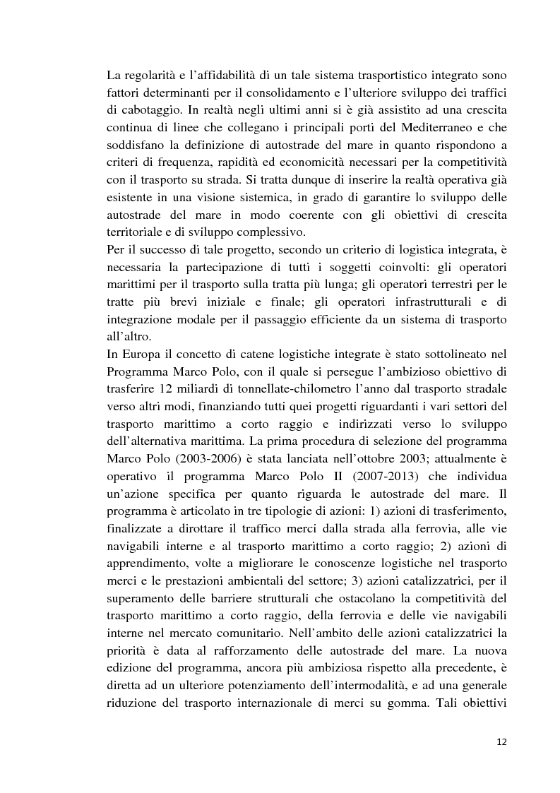Anteprima della tesi: Studio di fattibilità di un'autostrada del mare in Sardegna, Pagina 9