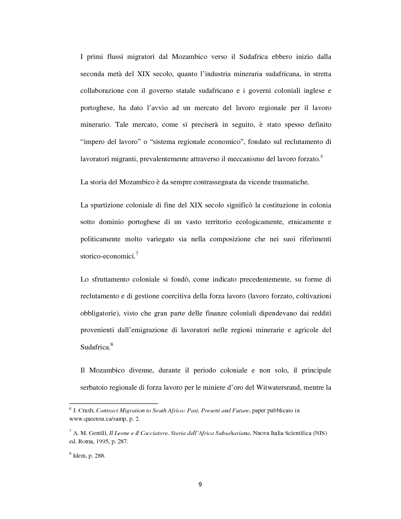 Anteprima della tesi: Sognando la Machamba. L'immigrazione mozambicana nel Sudafrica post-apartheid, Pagina 3
