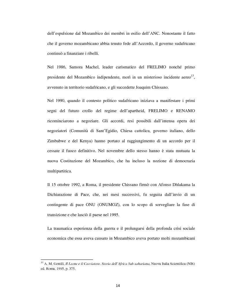 Anteprima della tesi: Sognando la Machamba. L'immigrazione mozambicana nel Sudafrica post-apartheid, Pagina 8