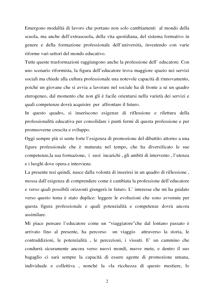 Anteprima della tesi: Università e formazione dell'educatore professionale, Pagina 2