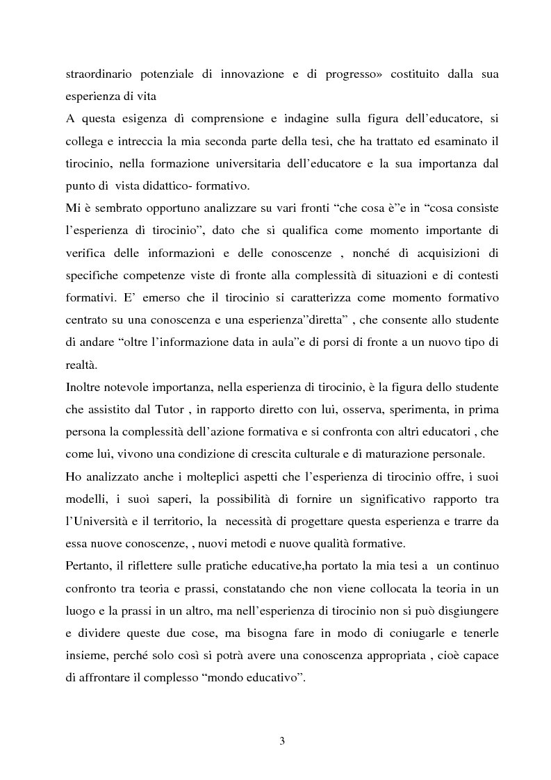 Anteprima della tesi: Università e formazione dell'educatore professionale, Pagina 3