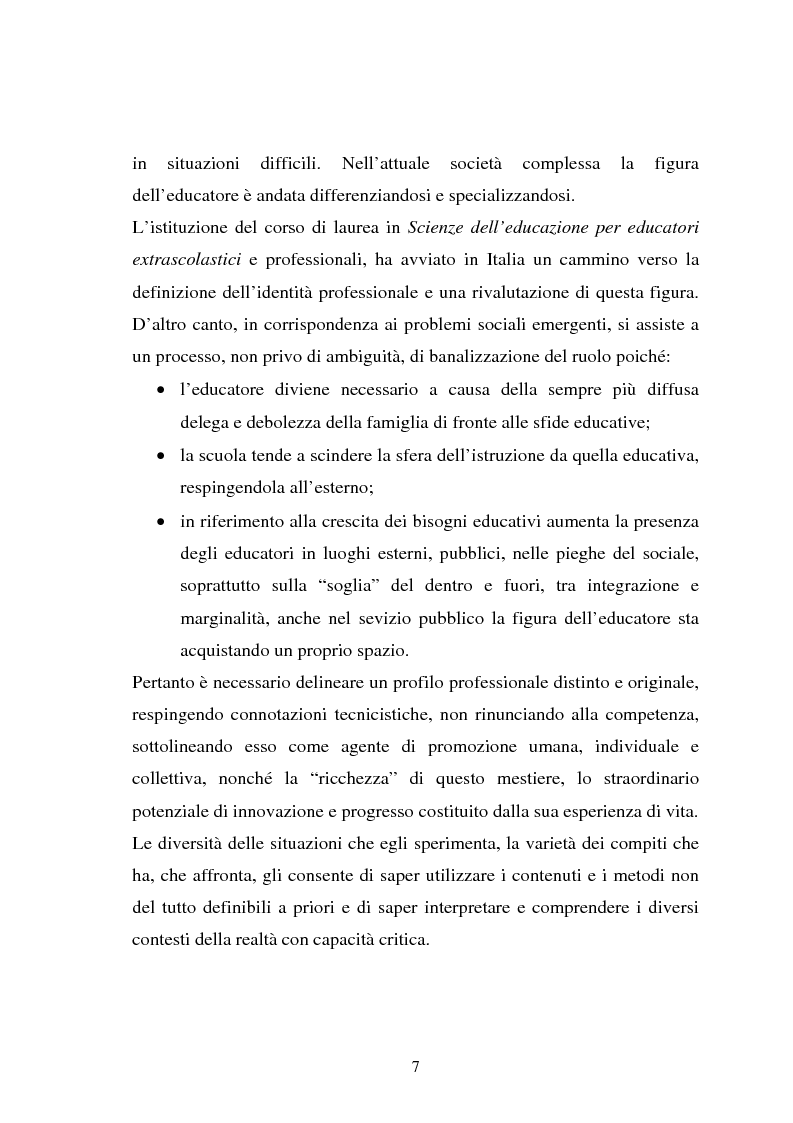 Anteprima della tesi: Università e formazione dell'educatore professionale, Pagina 7