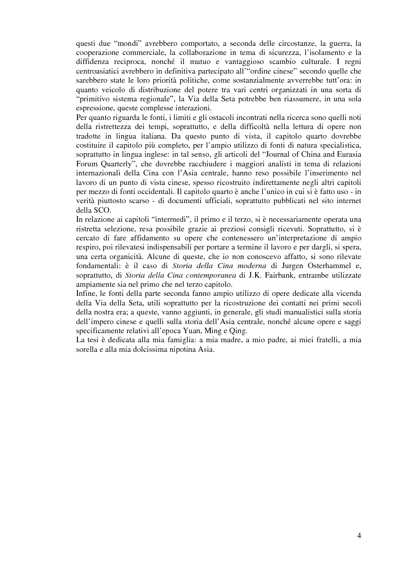 Anteprima della tesi: Cina e Asia centrale: un ''Nuovo Grande Gioco'' o un antico Dingwei?, Pagina 2