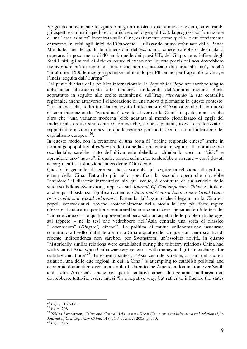 Anteprima della tesi: Cina e Asia centrale: un ''Nuovo Grande Gioco'' o un antico Dingwei?, Pagina 7
