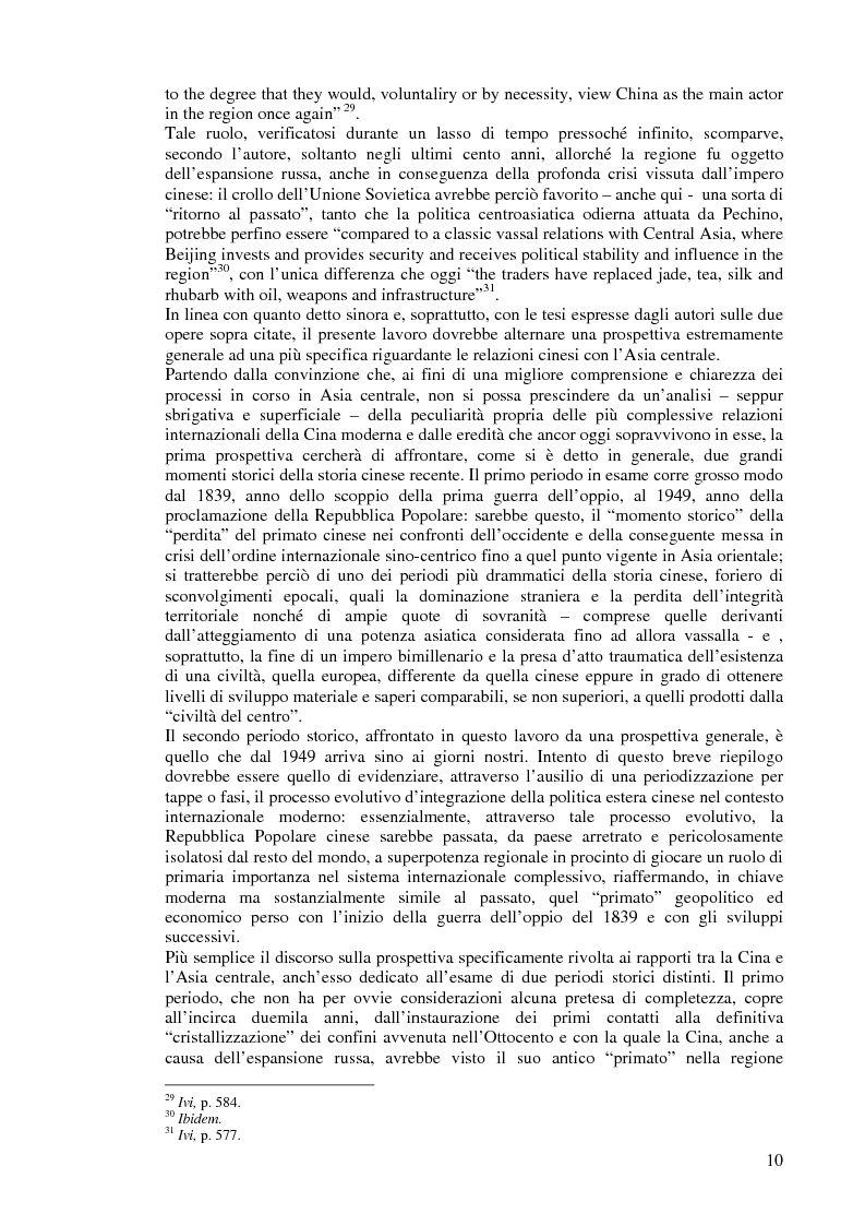 Anteprima della tesi: Cina e Asia centrale: un ''Nuovo Grande Gioco'' o un antico Dingwei?, Pagina 8