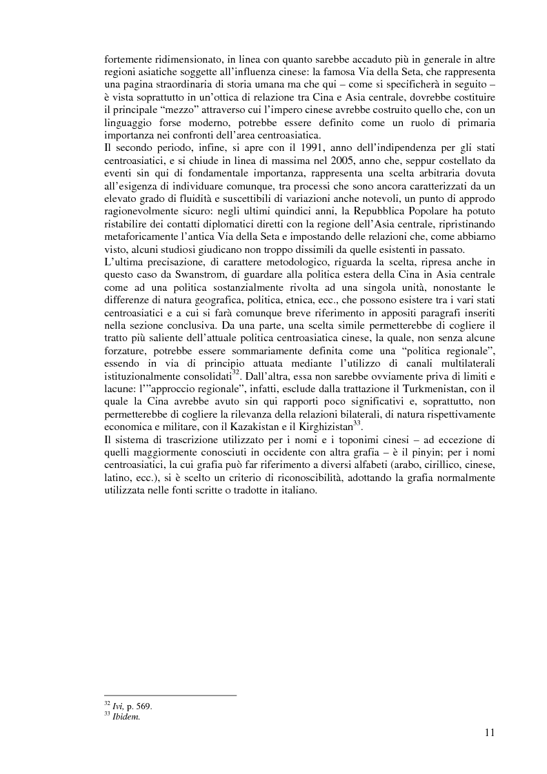 Anteprima della tesi: Cina e Asia centrale: un ''Nuovo Grande Gioco'' o un antico Dingwei?, Pagina 9