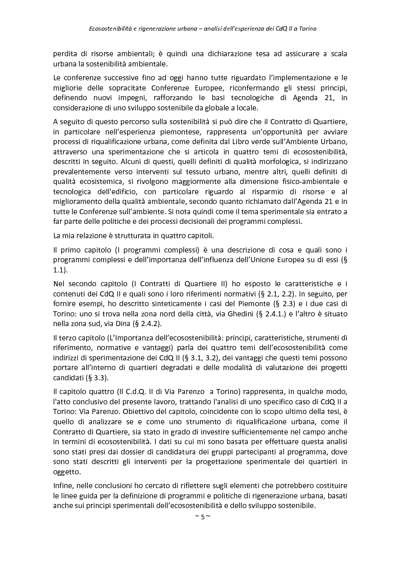 Anteprima della tesi: Ecosostenibilità e rigenerazione urbana, analisi dell’esperienza dei contratti di quartiere II a Torino, Pagina 2