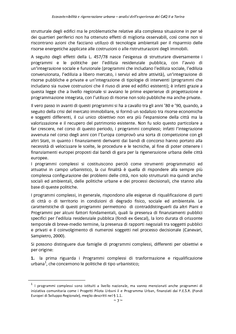 Anteprima della tesi: Ecosostenibilità e rigenerazione urbana, analisi dell’esperienza dei contratti di quartiere II a Torino, Pagina 4