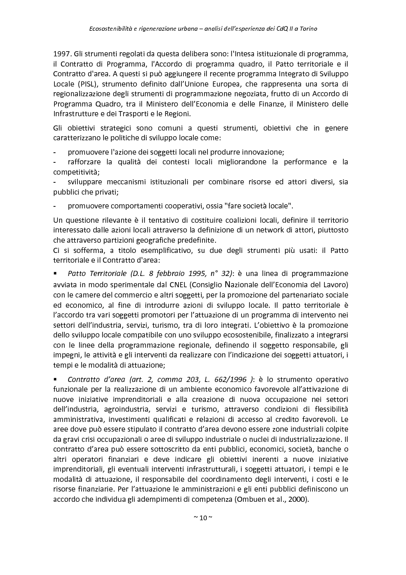 Anteprima della tesi: Ecosostenibilità e rigenerazione urbana, analisi dell’esperienza dei contratti di quartiere II a Torino, Pagina 7